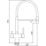 Смеситель для кухни GAPPO G4395-59 с гибким изливом, черный/оружейная сталь